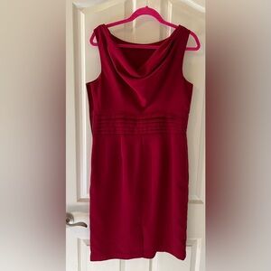 Banana Republic Draped Back Cranberry Dress